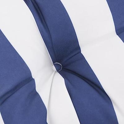VidaXL Palletkussen gestreept 60x60x12 cm stof blauw en wit - thumbnail