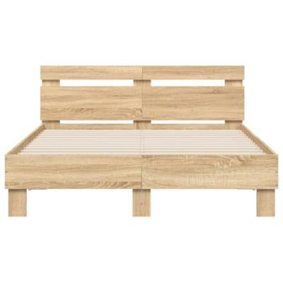 Bedframe met hoofdeinde en LED sonoma eikenkleurig 120x190 cm