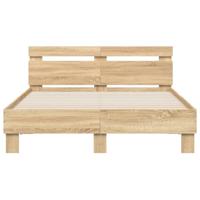 Bedframe met hoofdeinde en LED sonoma eikenkleurig 120x190 cm - thumbnail