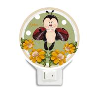 Dekori nachtlamp lieveheersbeestje led junior 12 x 4 cm hout - thumbnail