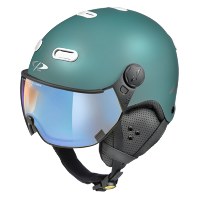 CP Carachillo wit crème skihelm - meekleurend Vizier (4 Keuzes)