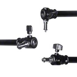 Walimex pro Fotostudio wandstatief 34-54 cm, arm houder met 1/4 inch 3/8 inch schroefdraad, dubbelzijdige 5/8 spigot, belastbaar tot 6 kg, robuust plafondstatief, ideaal voor videolampen, softboxen,