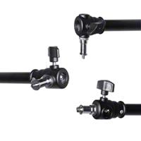 Walimex pro Fotostudio wandstatief 34-54 cm, arm houder met 1/4 inch 3/8 inch schroefdraad, dubbelzijdige 5/8 spigot, belastbaar tot 6 kg, robuust plafondstatief, ideaal voor videolampen, softboxen, - thumbnail