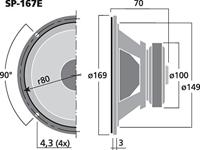 Monacor SP-167E 6.5 inch 16.9 cm Woofer 35 W 4 Ω - thumbnail