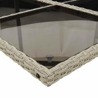 9-delige Tuinset met kussens poly rattan lichtgrijs - thumbnail