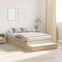 Opbergbedframe Sonoma Eiken 226,5 x 120 x 31,5 cm Bewerkt hout - thumbnail
