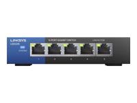 Linksys LGS105-EU 5-poorts onbeheerde Gigabit-netwerkswitch - Ethernet-switch/hub met metalen behuizing voor thuis en kantoor - Tafelmodel of wandbevestiging, Ethernet-splitter, Plug-and-play - thumbnail