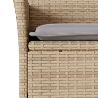 5-delige Tuinset met kussens poly rattan en glas beige - thumbnail