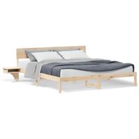 Bedframe met nachttafels Bruin 180 x 200 cm Massief grenenhout - thumbnail