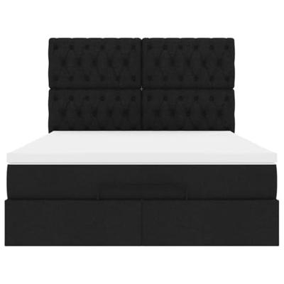 Ottoman bed met matras 140x200cm stof zwart