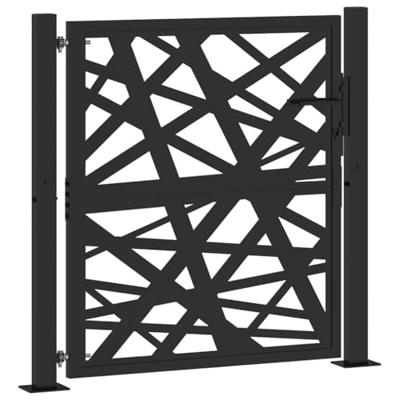 Poort met lichtontwerp 105x106 cm staal zwart Poort met lichtontwerp 105x106 cm staal zwart