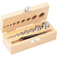 Kern 35402 Gewichtenset 354-02, OIML-klasse M2, nominale waarde 1 g - 50 g, knop, roestvrij staal fijngedraaid, in houten etui - thumbnail