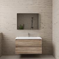 ACTIE BWS Badmeubel | Paris | Canyon Oak 100 cm | Mat Wit Wastafel | 1 of 2 Kraangaten - thumbnail