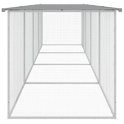 Kippenhok met dak 403x98x90 cm gegalvaniseerd staal lichtgrijs Kippenhok met dak 403x98x90 cm gegalvaniseerd staal lichtgrijs