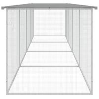 Kippenhok met dak 403x98x90 cm gegalvaniseerd staal lichtgrijs - thumbnail