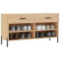 VidaXL Schoenenbank 102x35x55 cm bewerkt hout sonoma eikenkleurig - thumbnail