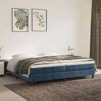Boxspring met matras fluweel donkerblauw 200x200 cm - thumbnail