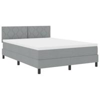 Boxspring Bed met Matras Lichtgrijs 140x200 cm Stof - thumbnail