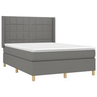 Boxspring met matras en LED stof donkergrijs 140x190 cm - thumbnail