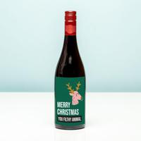 Wijnfles kerst Merry Christmas you filthy animal - Rood (Merlot) - thumbnail