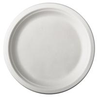 Papstar 12 borden suikerriet "pure" dia 23cm wit - thumbnail