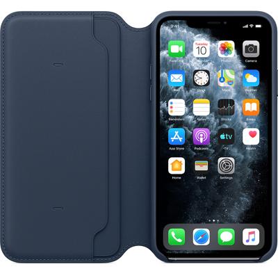 Apple leather Folio case iPhone 11 Pro Max Deep Sea Blue