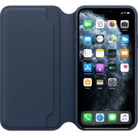 Apple leather Folio case iPhone 11 Pro Max Deep Sea Blue - thumbnail