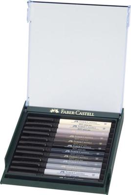 Faber Castell Tekenstift Pitt Artist Pen Brush - set 12 stuks - grijstinten