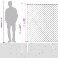 VidaXL Afrasteringspaal zilver 10 x 1,6 m (60 x 60 mm gaas) staal - thumbnail