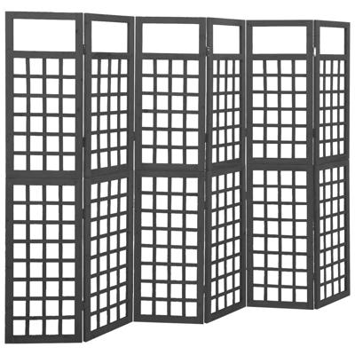 VidaXL Kamerscherm/trellis met 6 panelen 242,5x180 cm vurenhout zwart