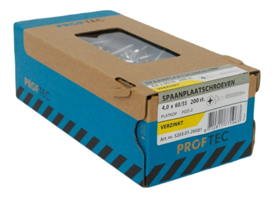 Proftec Spaanplaatschroef Vz Pk PZ2 4.0X60/35 | 200 stuks - 5203.01.26001