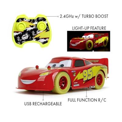 JADA TOYS 9335563314R00 RC Lightning McQueen Glow Racers 1:14 1:14 RC modelauto voor beginners Elektro Racewagen