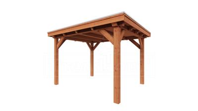 Trendhout Overkapping Siena 350x350 cm- Plat dak- Onbehandeld lariks Douglas hout- Trendhout Trendhout Overkapping Siena 350x350 cm- Plat dak- Onbehandeld lariks Douglas hout- Trendhout