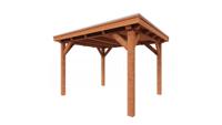 Trendhout Overkapping Siena 350x350 cm- Plat dak- Onbehandeld lariks Douglas hout- Trendhout - thumbnail