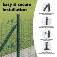 VidaXL Afrasteringspaal groen 10 x 0,6 m (25 x 25 mm gaas) - thumbnail