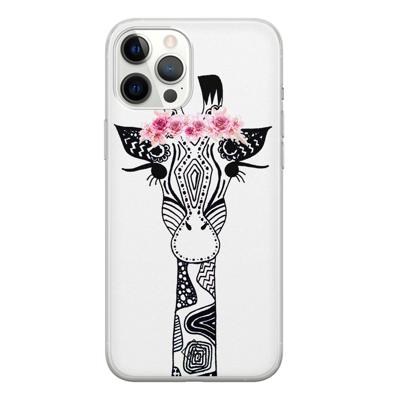 iPhone 12 Pro Max siliconen telefoonhoesje - Giraffe