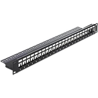 Delock 43277 19 Keystone patchpaneel 24 poorten zwart Delock 43277 19 Keystone patchpaneel 24 poorten zwart