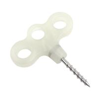 Outdoor 3-holed lichtgevende schroefdraad tent Peg Camping deck RVS haak veiligheid wind Noctilucent snoer touw bevestiger - thumbnail