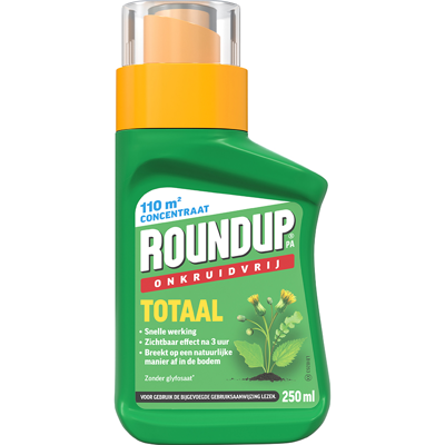 Roundup totaal onkruidvrij concentraat 250 ml