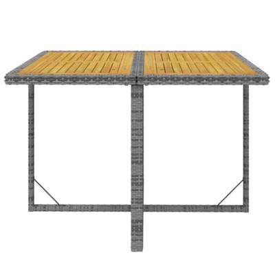 9-delige Tuinset met kussens poly rattan grijs