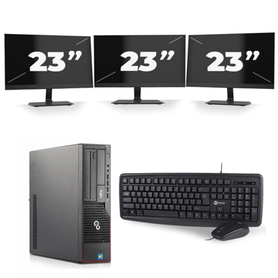Fujitsu Esprimo E710 SFF - Intel Core i5-3e Generatie - 8GB RAM - 256GB SSD - Windows 10 + 3x 23 inch Monitor Fujitsu Esprimo E710 SFF - Intel Core i5-3e Generatie - 8GB RAM - 256GB SSD - Windows 10 + 3x 23 inch Monitor