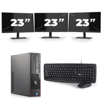 Fujitsu Esprimo E710 SFF - Intel Core i5-3e Generatie - 8GB RAM - 256GB SSD - Windows 10 + 3x 23 inch Monitor - thumbnail