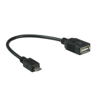 USB Micro B naar USB-A OTG adapter M/F - thumbnail