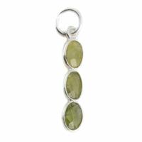 Edelsteen Hanger Peridoot 3 Stenen - Zilver - 20 x 4 mm - thumbnail