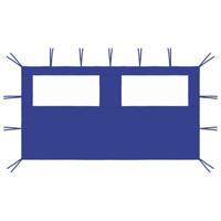 Prieelzijwand met ramen 4x2 m blauw - thumbnail