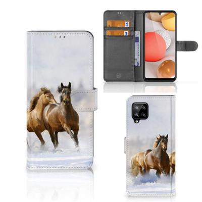 Samsung Galaxy A42 5G | Telefoonhoesje | Met pasjeshouder | Paarden