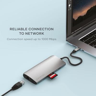 Satechi USB-C Multiport adapter 8K (ethernet) - Space Grey - thumbnail