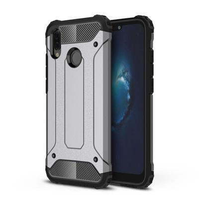 Voor Huawei P20 Lite Full-body Cover ruige TPU + PC combinatie back cover (grijs)
