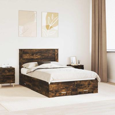 Bedframe met lade met hoofdeinde met opslag Bewerkt hout