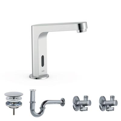 Elektronische Fonteinkraanset Tres Tempo Base Hoekige Kraan 2 Uitgangen Chroom Tres Elektronische Fonteinkraanset Tres Tempo Base Hoekige Kraan 2 Uitgangen Chroom Tres